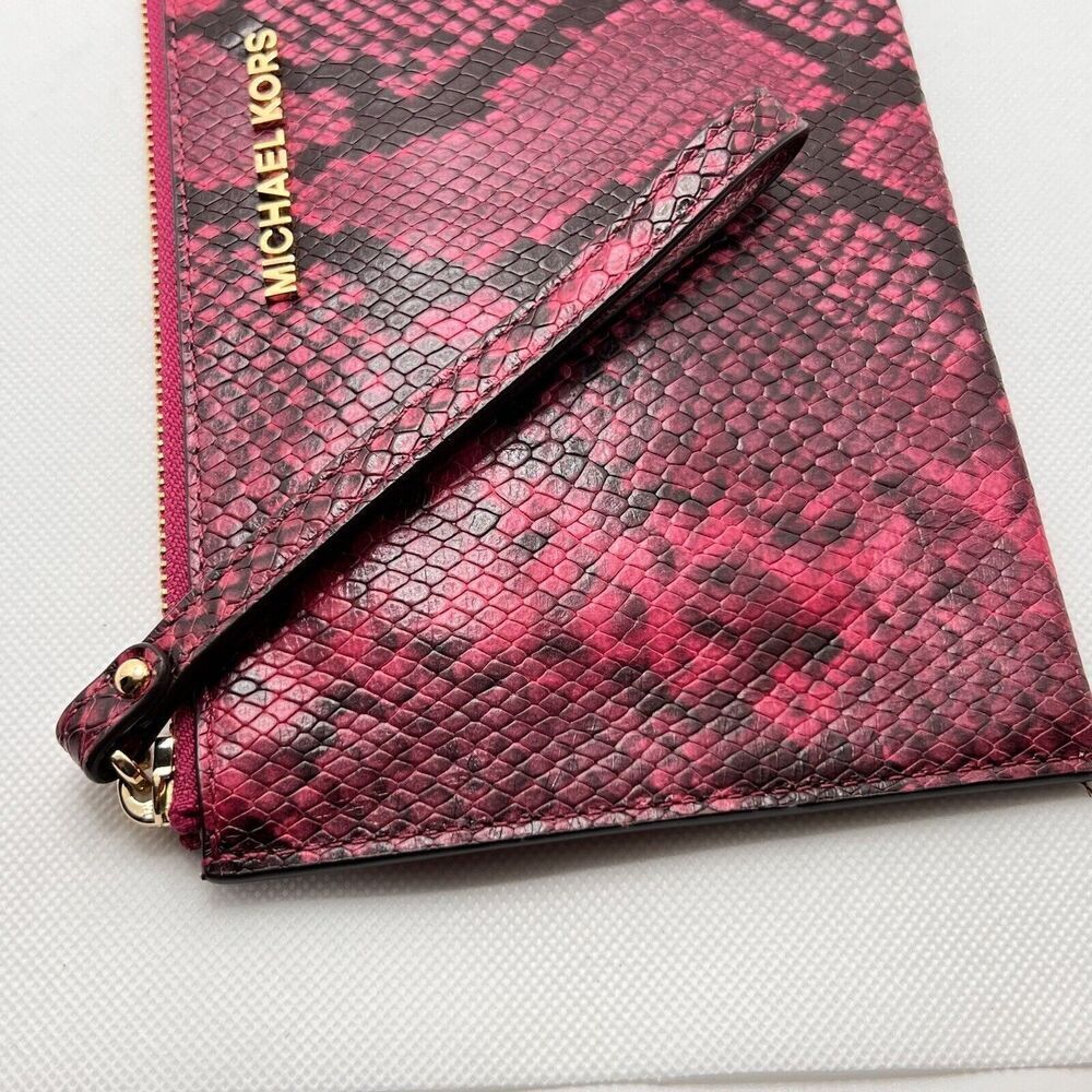 Michael Kors Jet Set Python Print Crimson Red Bla… - image 3